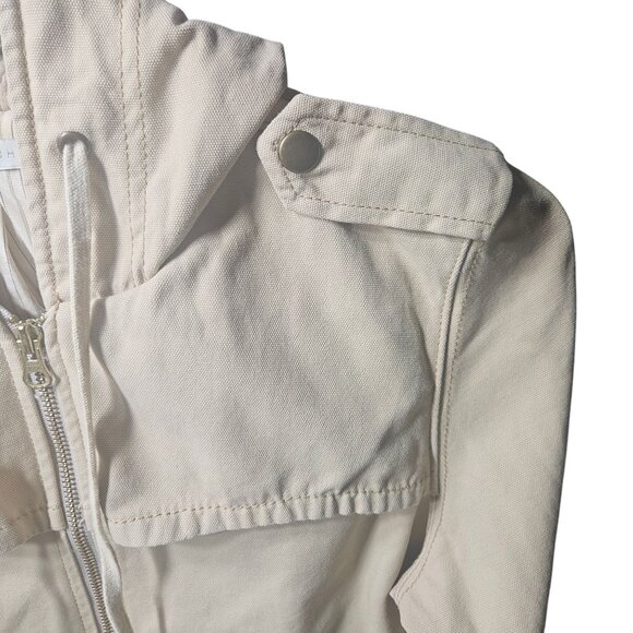 Mike & Chris Womens Beige Hooded Jacket With Zipper & Pockets S Cotton Blend - Picture 2 of 10